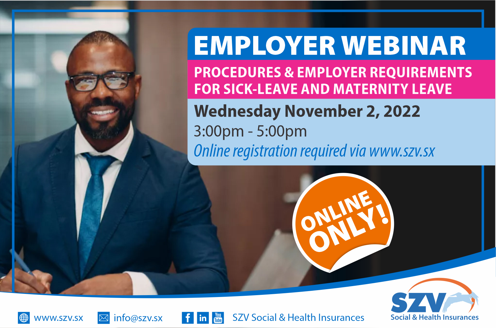 Online only: Employer Info Session - Procedures & requirements for Sick-Leave and Maternity Leave 